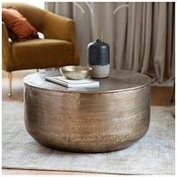 Tasha 80cm Round Metal Coffee Table  Brass