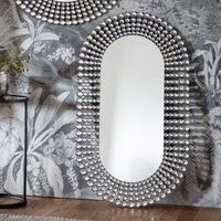 Bako Large Oval Wall Mirror  Silver