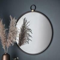 Willow Medium Round Wall Mirror  Black