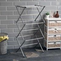 Home Vida 3 Tier Metal Clothes Airer - Silver