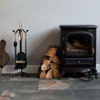 Fire Vida 5 Piece Buxton Companion Set Black & Brass, Black