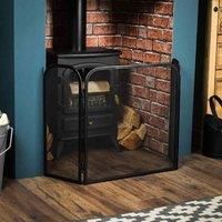 Fire Vida Roxby 3 Panel Fire Guard Black