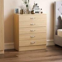 Vida Designs Riano 5 Drawer Chest, Pine
