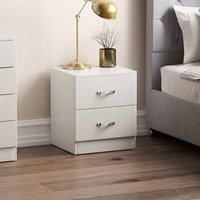 Vida Designs Riano 2 Drawer Bedside Chest, White