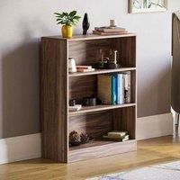Cambridge 3 Tier Low Bookcase Walnut
