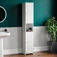 Bath Vida Liano 2 Door Tall Cabinet - White