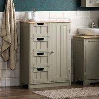 Bath Vida Priano 4 Drawer 1 Door Freestanding Unit - Grey