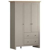 Vida Designs Arlington 3 Door, 2 Drawer Wardrobe In Grey