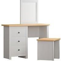 Vida Designs Arlington Dressing Table, Stool And Mirror Set - White