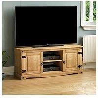 Vida Designs Corona Solid Pine 2 Door 1 Shelf Flat Screen Tv Unit