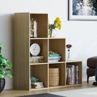 Vida Designs Durham Staircase Bookcase Shelves Storage Organiser Living Room Furniture (6 Cube, Oak)