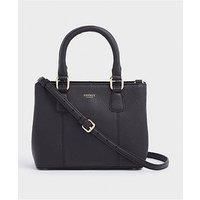 OSPREY LONDON The Mini Adaline Leather Grab - Black Leather Grab Bags