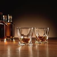 Set of Two Twisted Glasses with Ice Stones