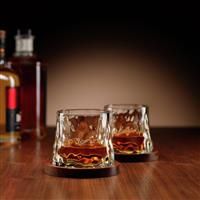 Menkind InGenious Rotating Whisky Glasses with Coasters - Two Set Drinking Tumblers
