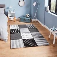 Grey Stars and Stripes Rug Grey