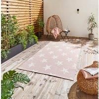 Think Rugs Santa Monica Outdoor Patio Rug Star Pattern Garden Mat 200cm x 290cm (Rose & Cream)