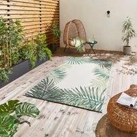 Miami Leaf Edge Indoor Outdoor Rug Dark Green