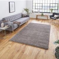 Think Rugs Sierra Beige Rectangle 120 x 170cm Polypropylene Plain Shaggy 9000, Brown