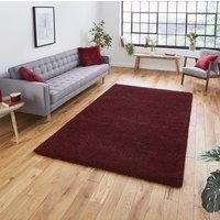 Think Rugs Sierra Ruby Rectangle 120 x 170cm Polypropylene Plain Shaggy 9000, Red