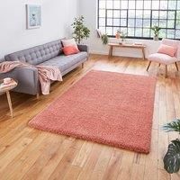 Think Rugs Sierra Peach Rectangle 160 x 220 cm Polypropylene Plain Shaggy 9000, Pink