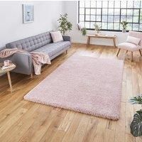 Think Rugs Sierra Pink Rectangle 080 x 150cm Polypropylene Plain Shaggy 9000, Pink