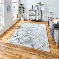 Contemporary Craft Abstract Geometric Patchwork Pattern Distressed Designer Rugs