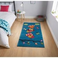 Think Rugs Kids Brooklyn 793 Owls and Butterfly Blue 120cm x 170cm Rug