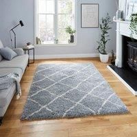 Tribal Shaggy Rug Scandi Nordic Any Room Rugs Geometric Diamond Circle Round Mat