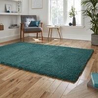 Think Rugs Sierra Jewel Green Half Moon 070 x 140cm Polypropylene Plain Shaggy 9000