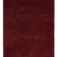 Think Rugs Sierra Ruby Half Moon 070 x 140cm Polypropylene Plain Shaggy 9000, Red