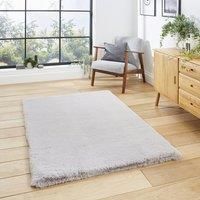Think Rugs Super Teddy Silver Rectangle 120 x 170cm Polyester Plain Shaggy, Silver