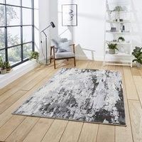 Think Rugs Apollo Grey Rectangle 120 x 170cm Polypropylene Modern Abstract GR580, Grey