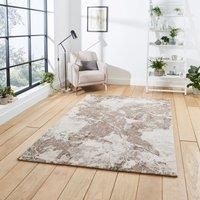 Think Rugs Florence Beige/Silver Rug-Rectangle 120 x 170cm/Machine Made Rug 80% Polypropylene, 20% Polyester