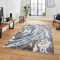 Think Rugs Apollo Grey/Navy Rectangle 160 x 220cm Polypropylene Modern Abstract GR584, Grey