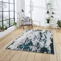 Think Rugs Apollo Grey/Green Rectangle 080 x 150cm Polypropylene Modern Abstract GR580, Grey