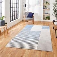 Think Rugs Apollo Grey/Navy Rectangle 120 x 170cm Polypropylene Modern Linear 2681, Grey