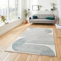 Think Rugs Apollo Grey/Green Rectangle 120 x 170cm Polypropylene Modern Linear 2683, Grey
