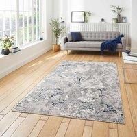 Think Rugs Apollo Grey/Navy Rectangle 160 x 220cm Polypropylene Modern Abstract 2677, Grey