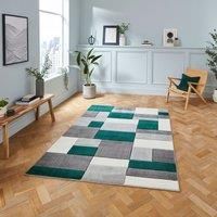 Think Rugs Matrix MT61 Hand Carved High Density Pile Rug, Grey/Green, 120 x 170 Cm