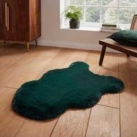 Think Rugs Super Teddy Jewel Green Rectangle 060 x 090cm Polyester Plain Shaggy Single Sheepskin