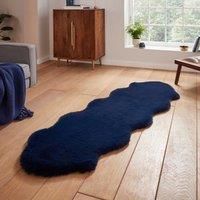 Think Rugs Super Teddy Navy Sheepskin 060 x 180cm Polyester Plain Shaggy Double Sheepskin