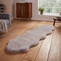 Think Rugs Super Teddy Silver Sheepskin 060 x 180cm Polyester Plain Shaggy Double Sheepskin