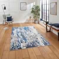 Think Rugs Apollo Grey/Navy Rectangle 200 x 290cm Polypropylene Modern Abstract GR580, Grey