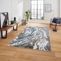 Think Rugs Apollo Grey/Navy Rectangle 200 x 290cm Polypropylene Modern Abstract GR584, Grey