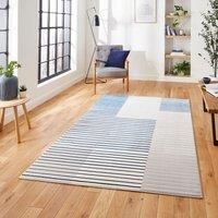 Think Rugs Apollo Grey/Navy Rectangle 080 x 150cm Polypropylene Modern Linear 2681, Grey