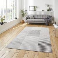 Think Rugs Apollo Grey/Ivory Rectangle 080 x 150cm Polypropylene Modern Linear 2681, Grey