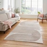 Think Rugs Apollo Grey/Rose Rectangle 200 x 290cm Polypropylene Modern Linear 2683, Grey