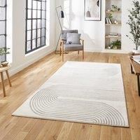 Think Rugs Apollo Grey/Ivory Rectangle 080 x 150cm Polypropylene Modern Linear 2683, Grey