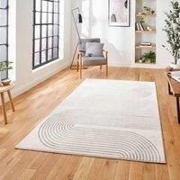 Think Rugs Apollo Grey/Ivory Rectangle 200 x 290cm Polypropylene Modern Linear 2683, Grey