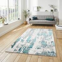 Think Rugs Apollo Grey/Green Rectangle 080 x 150cm Polypropylene Modern Abstract GR579, Grey